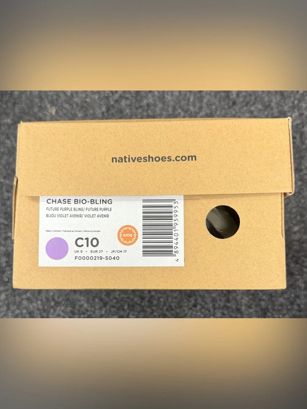 Native Shoes Chase Bio-Bling sandals glittery straps Size C‎ l10 Purple